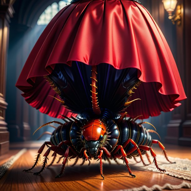 Image of a centipede in a red skirt