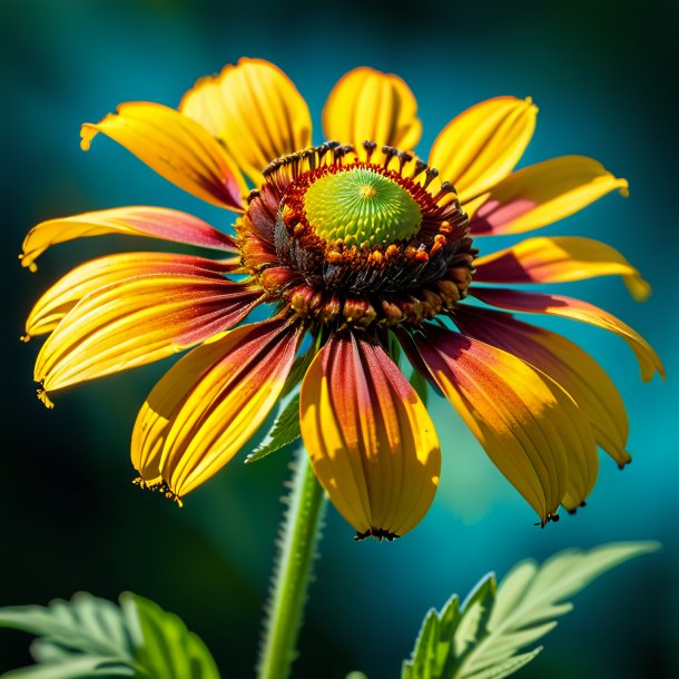 "figure of a cyan helenium, smooth"
