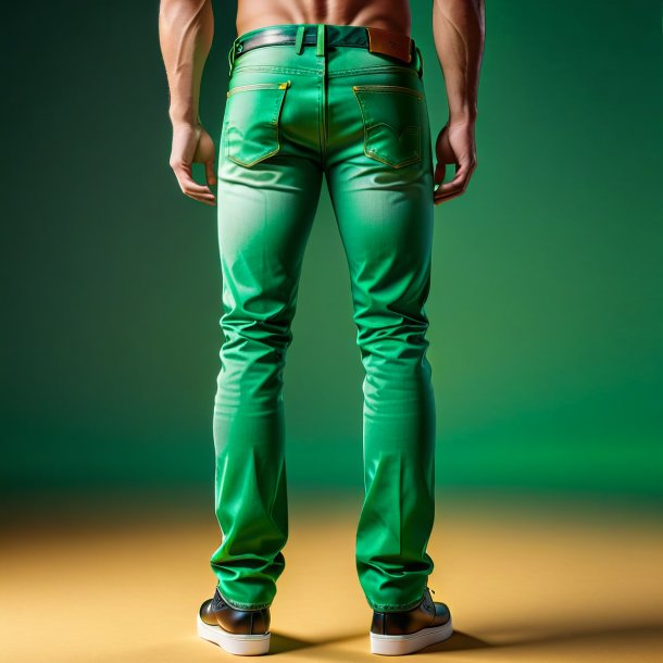 Pic of a green jeans from paper