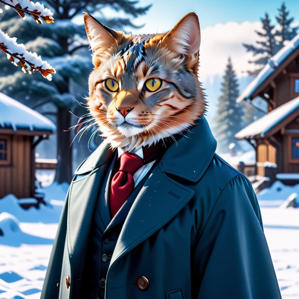 Image of a mol in a coat in the snow