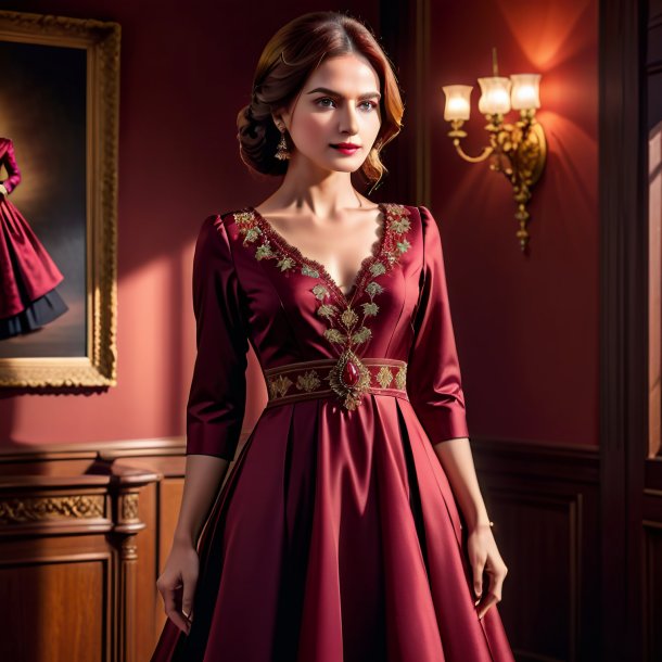 Photo of a maroon dress from clay