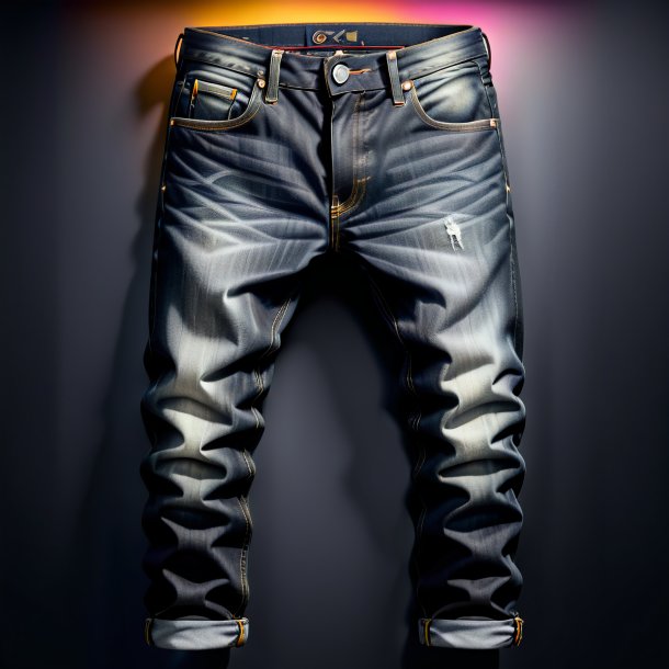 Illustration of a charcoal jeans from iron