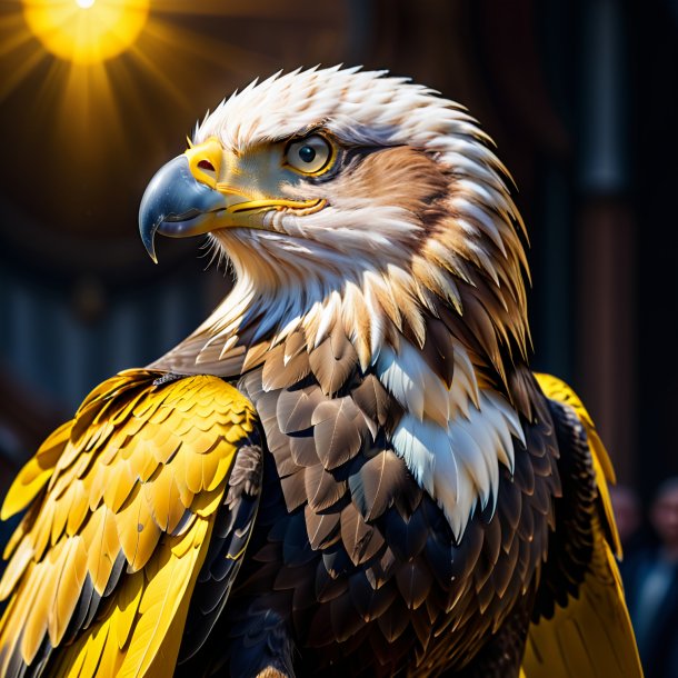 Image of a eagle in a yellow coat