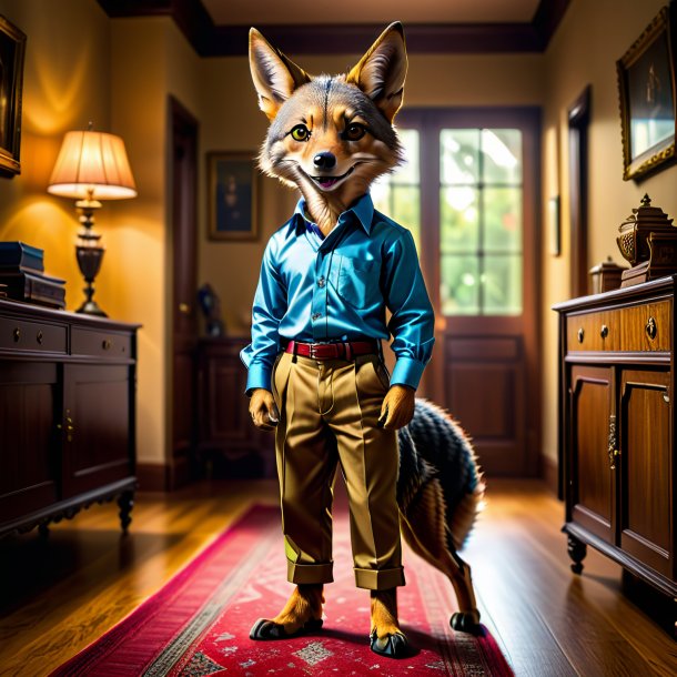 Pic of a jackal in a trousers in the house