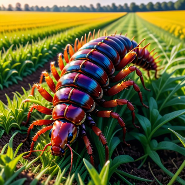 Picture of a centipede in a dress on the field