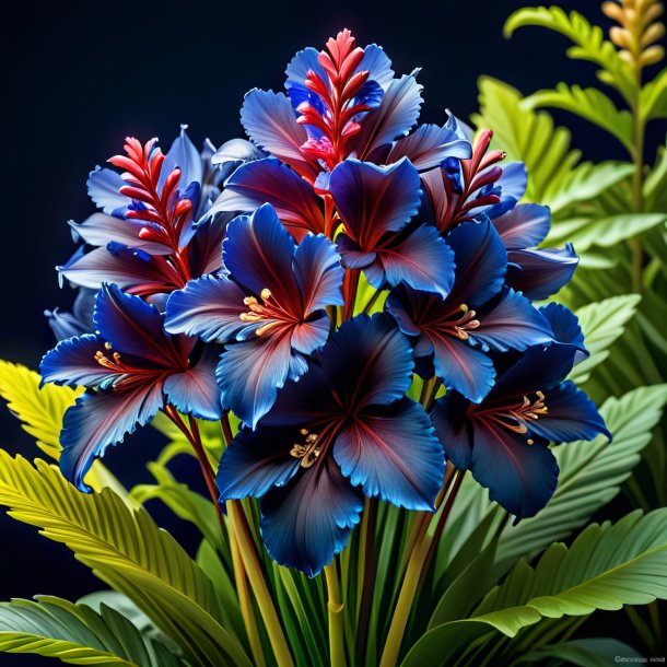 "figure of a navy blue celsia, great-flowered"