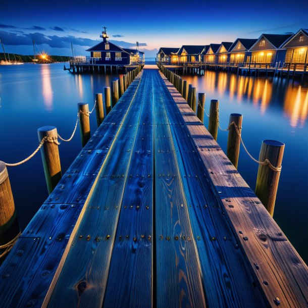 Figure of a navy blue dock