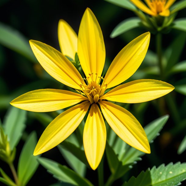 Depiction of a yellow starwort