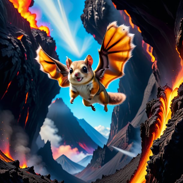 Pic of a flying squirrel in a belt in the volcano