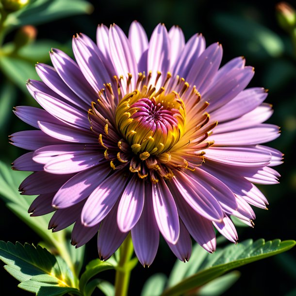 Portrayal of a brown aster