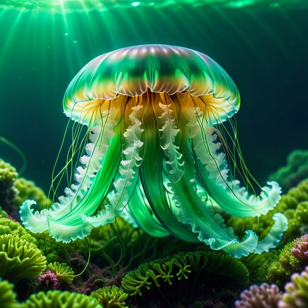 Picture of a jellyfish in a green sweater