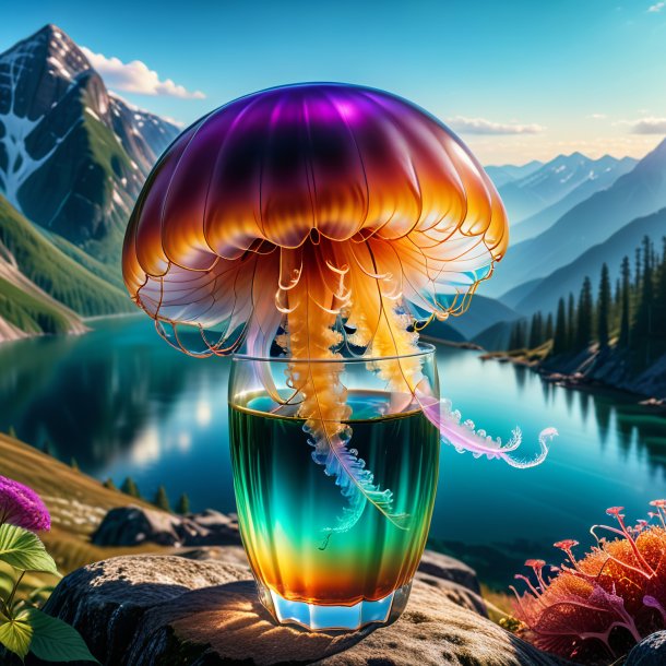 Pic of a drinking of a jellyfish in the mountains