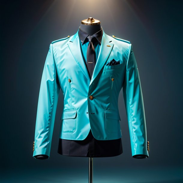 Picture of a cyan jacket from paper