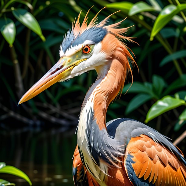 Imagem de uma garça sorridente laranja