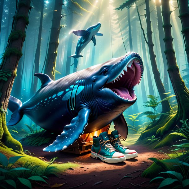 Pic of a whale in a shoes in the forest