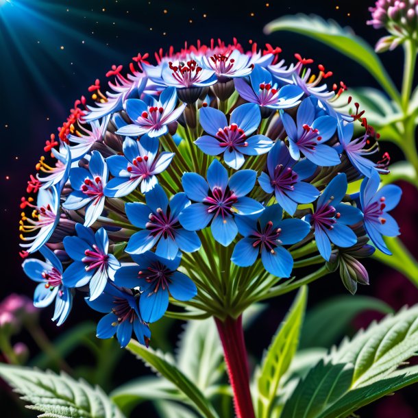 "picture of a blue valerian, red"