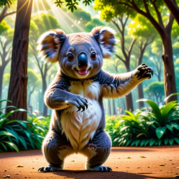 Pic of a dancing of a koala in the park