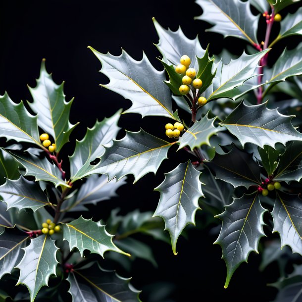 Depiction of a gray holly