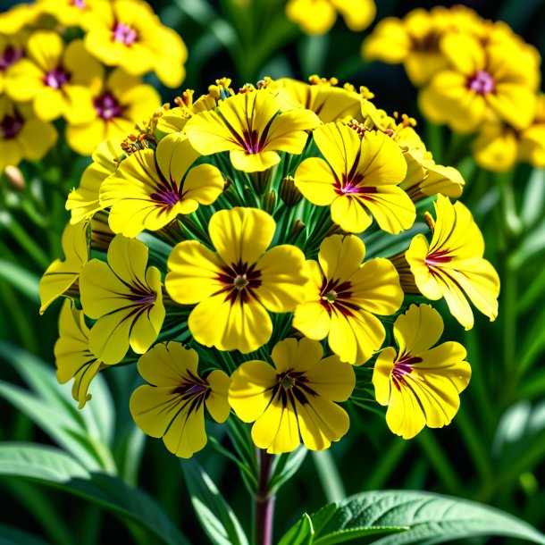 Illustration of a yellow sweet william