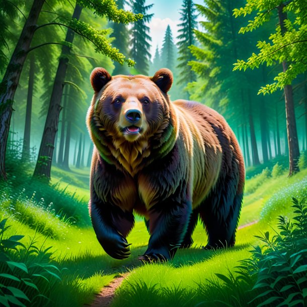 Photo of a bear in a green belt