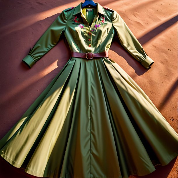 Photography of a khaki dress from clay