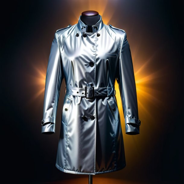 Photography of a silver coat from polyethylene