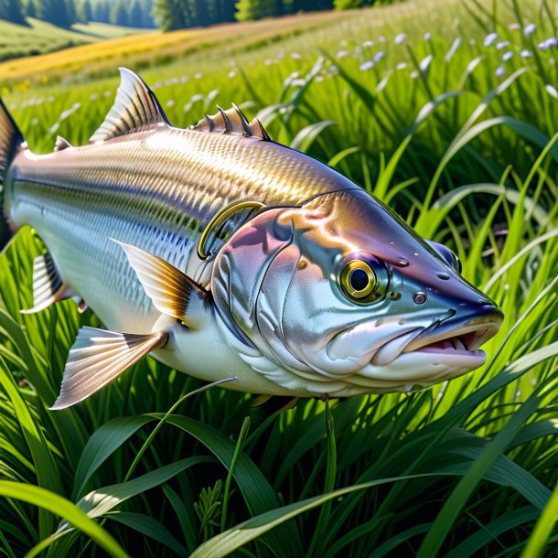 Foto de um haddock em um cinto no prado