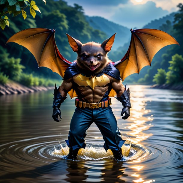 Image of a bat in a trousers in the river