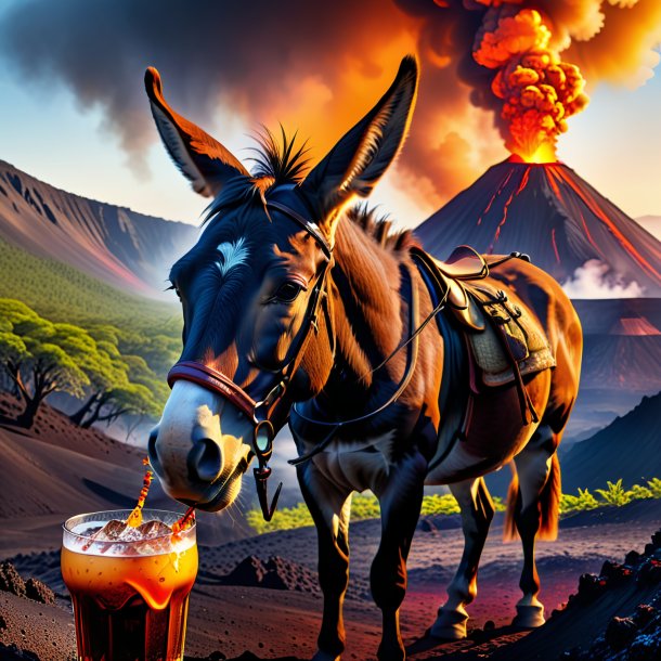 Photo of a drinking of a mule in the volcano
