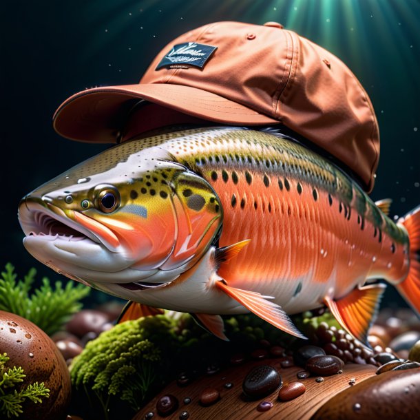 Picture of a salmon in a brown cap