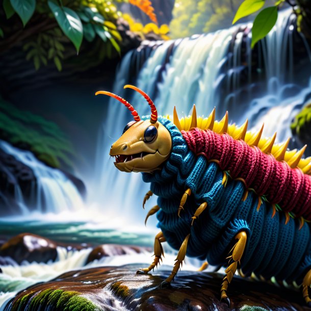 Pic of a centipede in a sweater in the waterfall