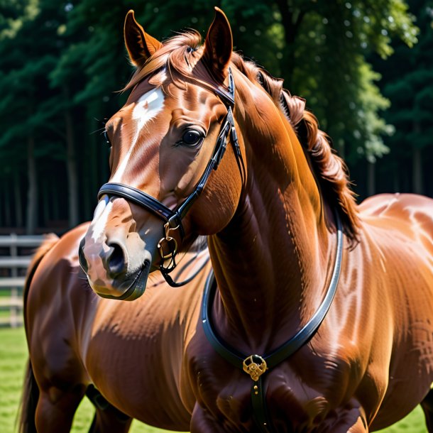 De um cavalo em um casaco marrom