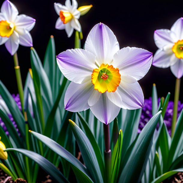 "picture of a purple narcissus, white"