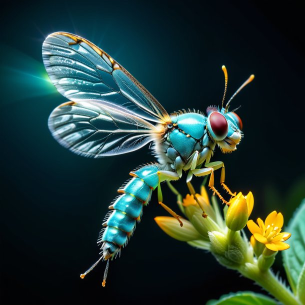 "photography of a aquamarine catch-fly, night-flowering"