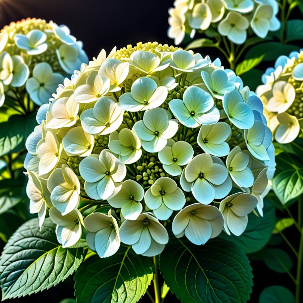 Clipart of a ivory hortensia