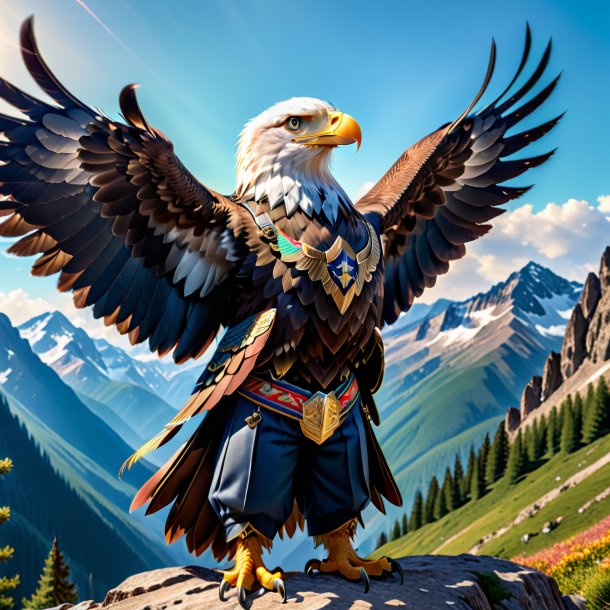 Pic d'aigle dans un pantalon dans les montagnes