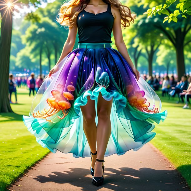 Picture of a jellyfish in a skirt in the park