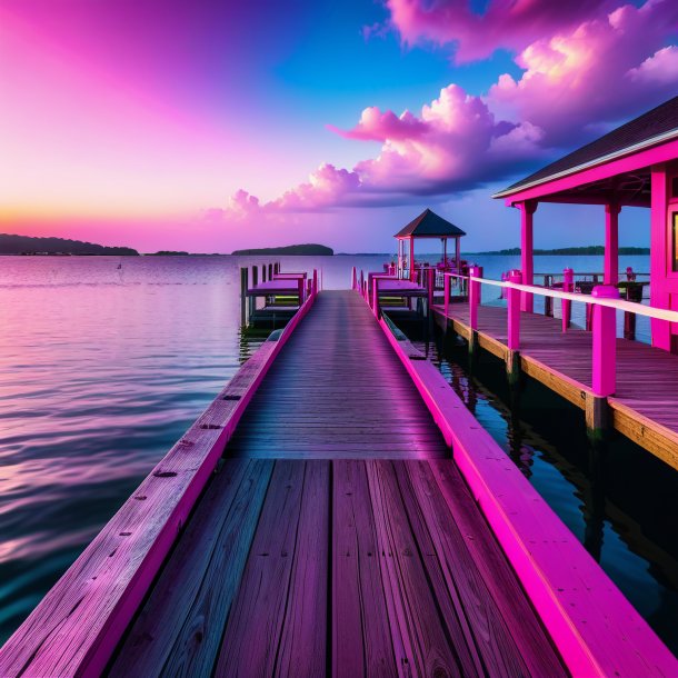 Photography of a hot pink dock