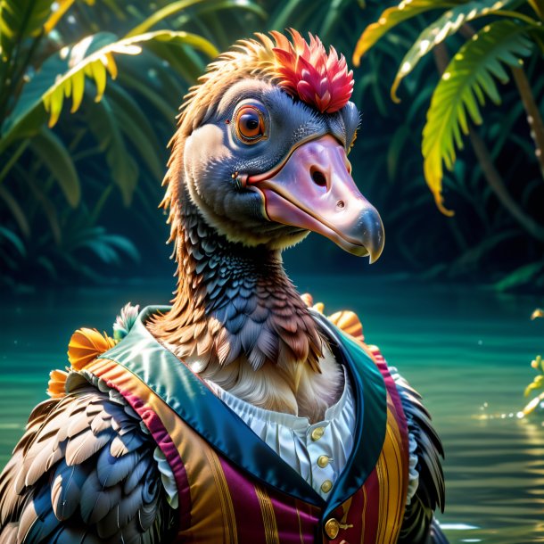 Pic of a dodo in a vest in the water