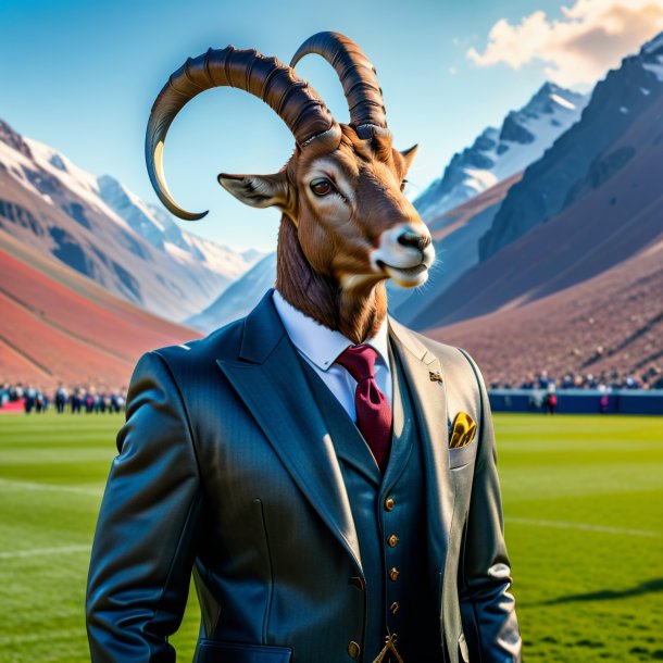 Pic of a ibex in a jacket on the field