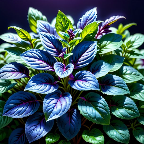 Clipart of a blue basil