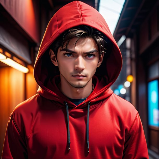 Foto de um hoodie vermelho de argila