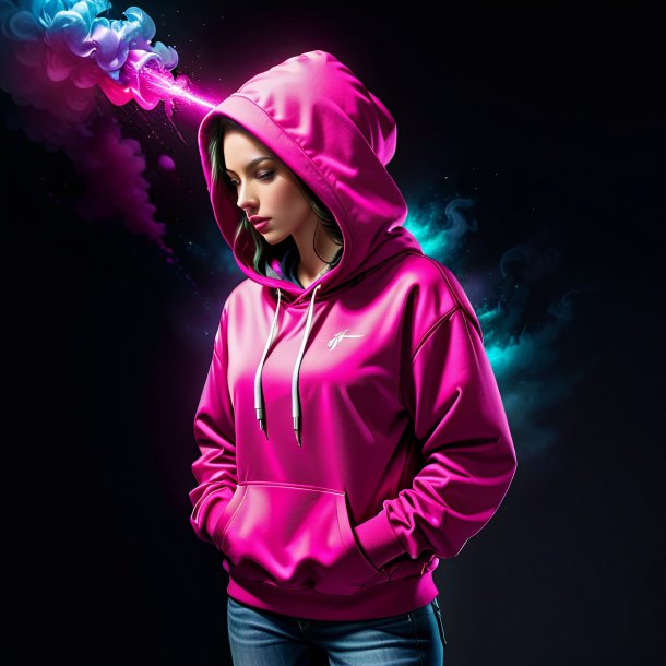 Drawing of a fuchsia hoodie from stone