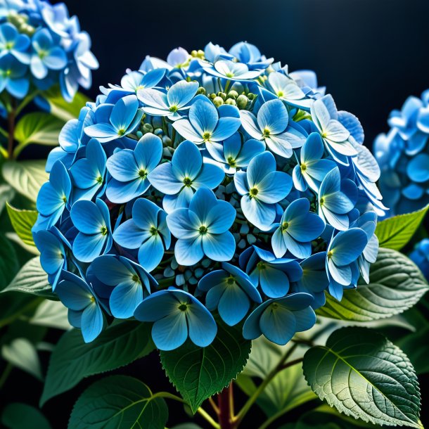 Figure of a blue hortensia