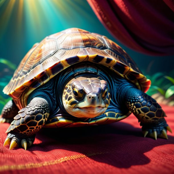 Photo d'une tortue dans un jean rouge