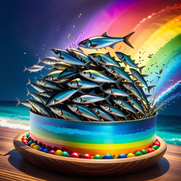 Photo of a playing of a sardines on the rainbow