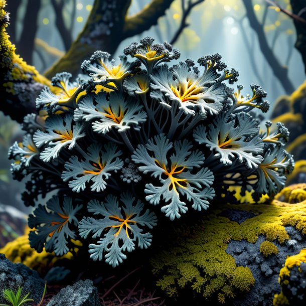 Clipart of a charcoal lichen