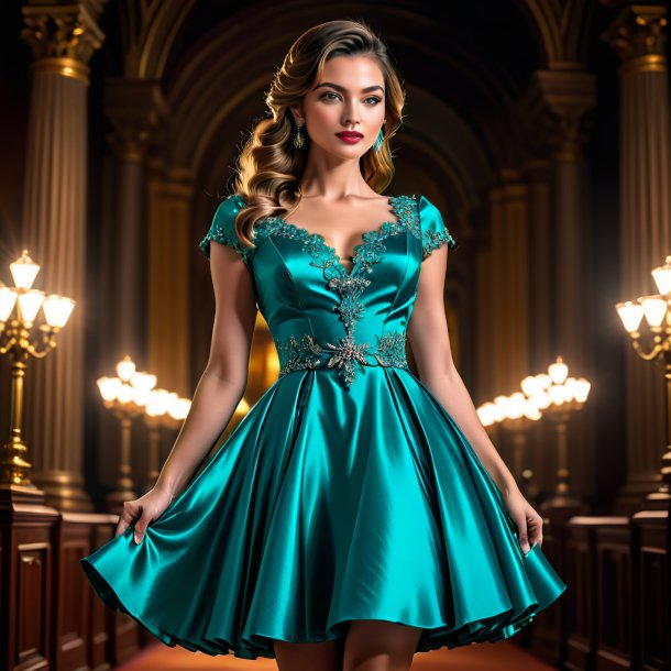 De um vestido de teal de ferro