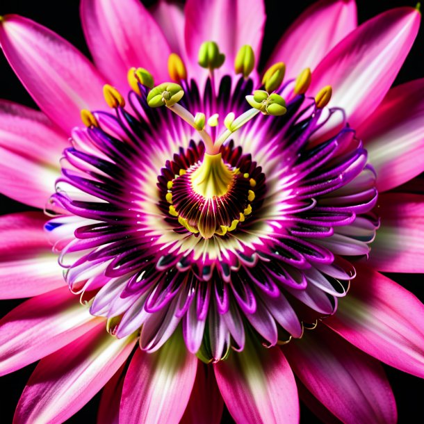 Imagery of a hot pink passion flower