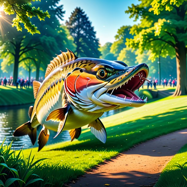 Pic of a playing of a pike in the park